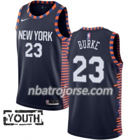 Barn New York Knicks Tröja Trey Burke 23 2018-19 Nike City Edition Navy Swingman